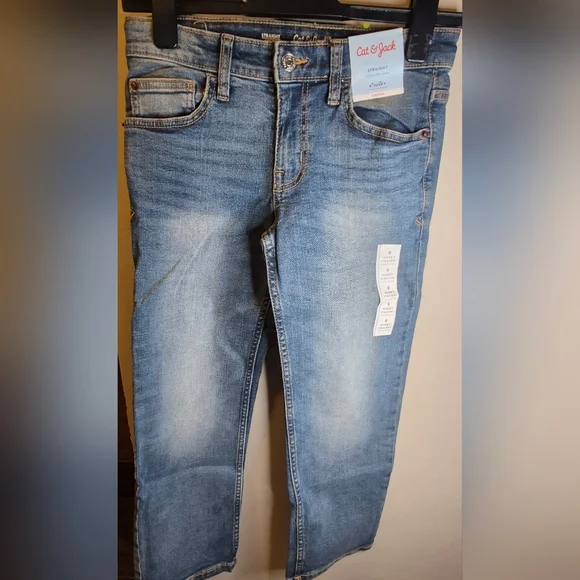 Cat & Jack Kids Blue Straight Leg Jeans-Size 8 - Picture 5 of 14